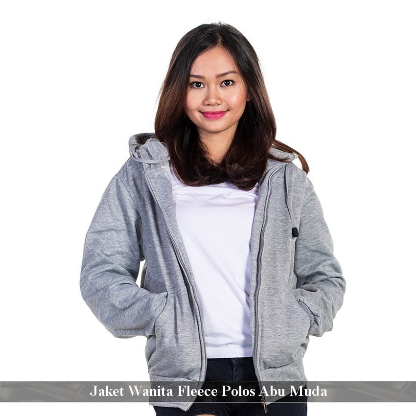 Jaket Sweater Hoodie Wanita Oversize Outerwear Pakaian Sweatshirt Korean Style Hudie Cewek WEST VIRG-abu muda