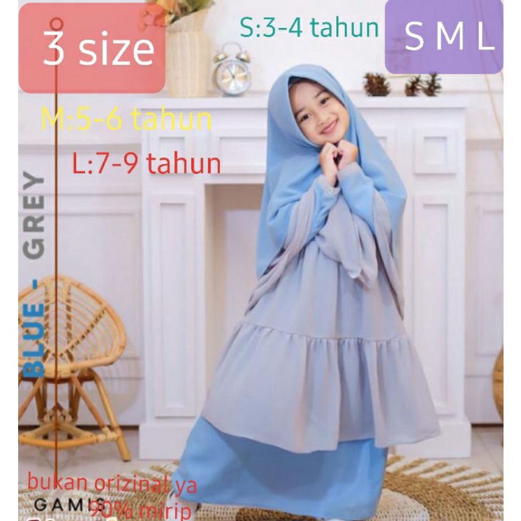 Gamis anak bahan ceruty babydol 3-9 tahun diva12 tahun  bahan ceruty