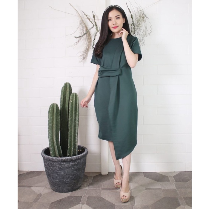 MIDI DRESS KATUN SUSUN/DRESS Tunik Midi Dress Polos / Midi Dress Crepe MIDI DEWASA , MIDI MASA KINI 