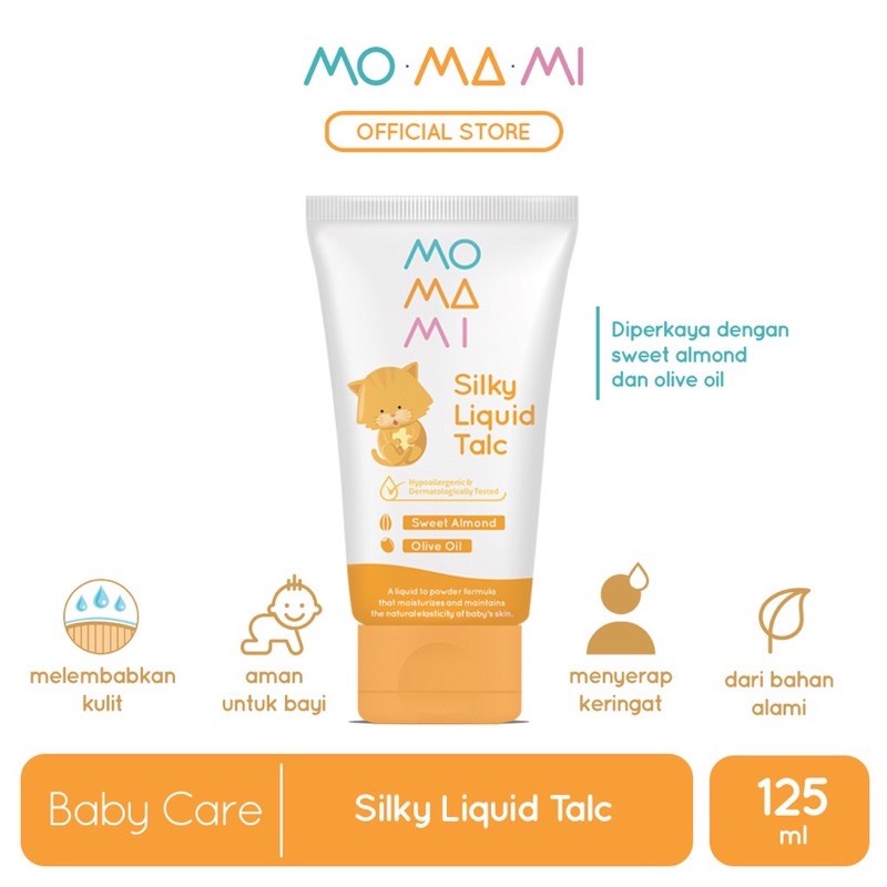 Momami Silky Liquid Talc 125ml - Liquid Powder 125ml - Bedak Cair Bayi 125ml