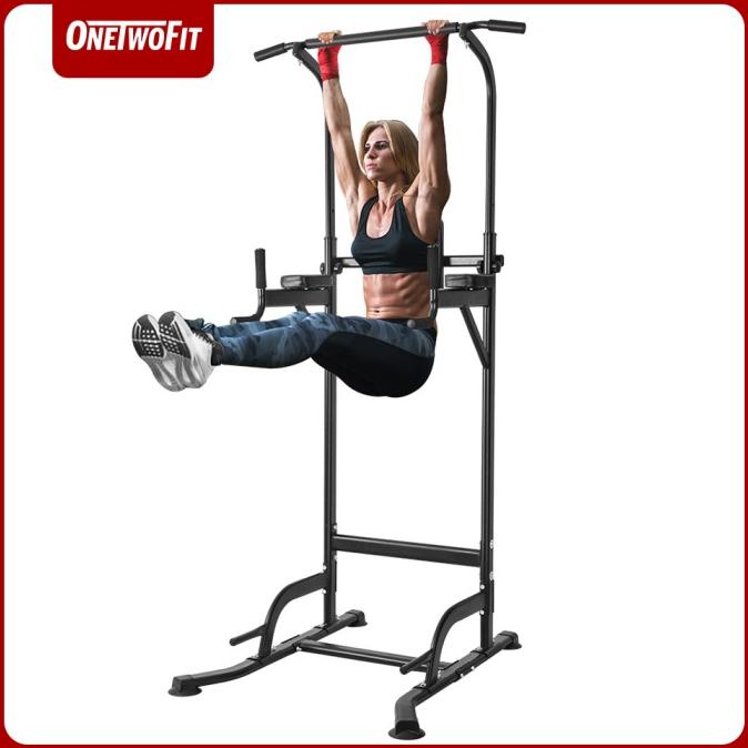 Onetwofit Power tower Pull up alat olahraga rumahan