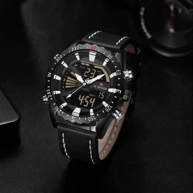 Jam Tangan Pria Naviforce NF9136L Dual Time Kualitas Original Waterproof