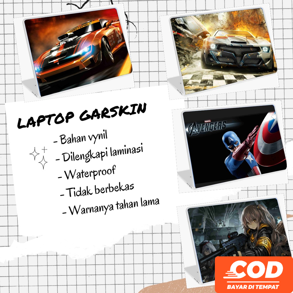 Sticker Laptop Cover Protector Notebook Skin Garskin Cute Minimalis Pelindung Laptop Lenovo Asus Tos