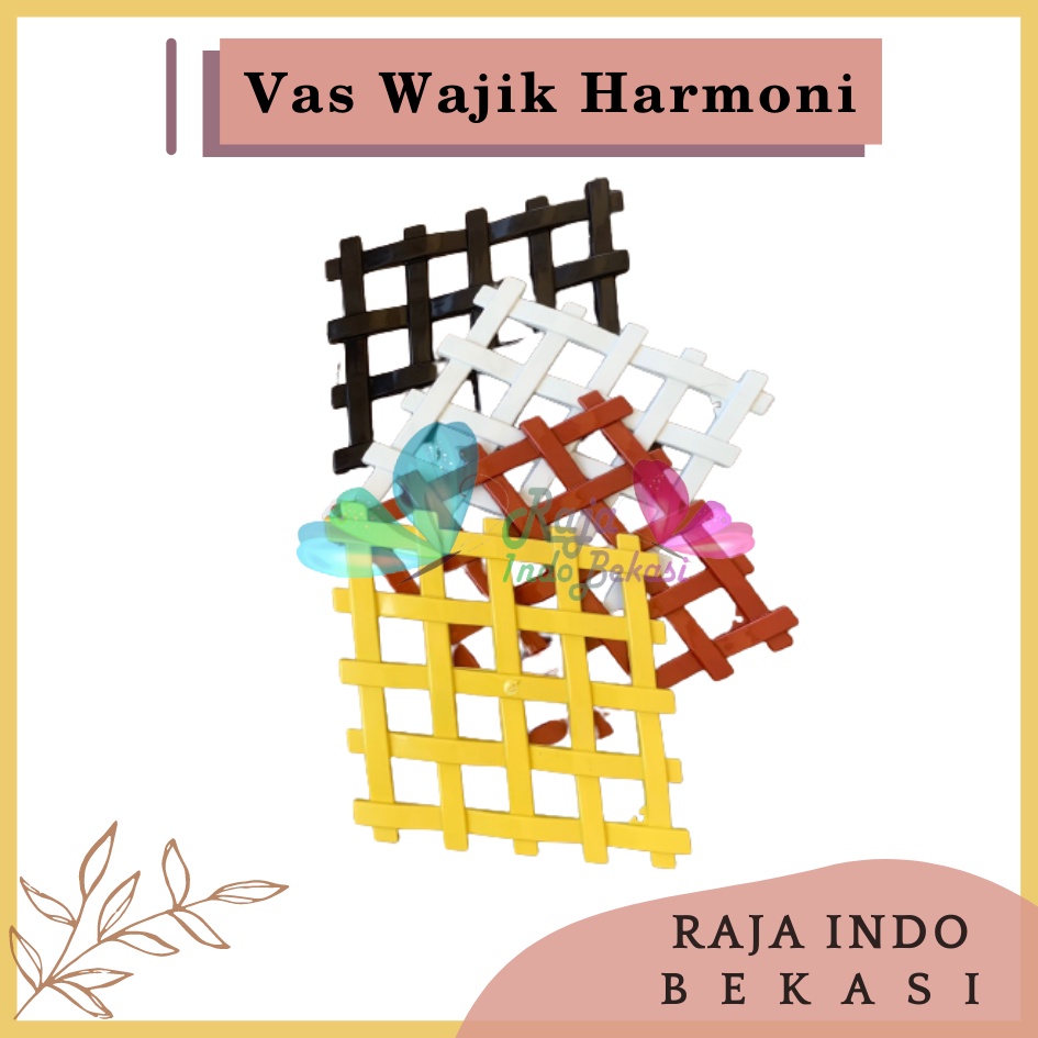 Pagar Wajik Harmoni Warna Putih Coklat Hitam Kuning Ornamen Bunga Vas Wajik Pagar, Jaring, Rambatan Plastik Ukuran Kecil Sedang Besar untuk Bunga Hias Artificial Hiasan Ruang Tamu Dinding Home Grosir Murah Wajik Putih / Breket/ Tatakan/ Pagar Plastik