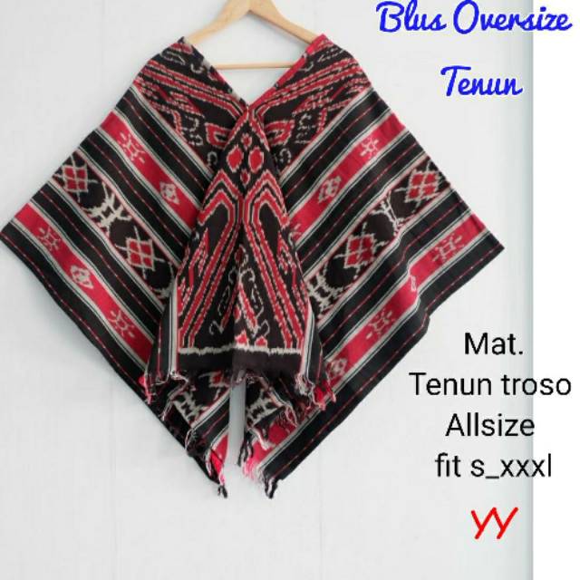 Blouse Tenun Lurik Troso Asli Jepara (Blus Oversize Tenun)