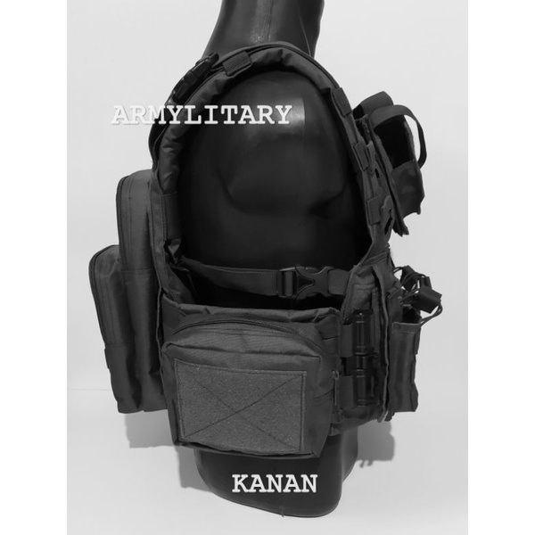 Rompi tactical dist black anti peluru tni.polri
