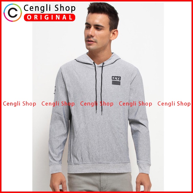 JAKET HOODIE CASUAL PRIA CARDINAL ORIGINAL TERBARU ABU-ABU CA02