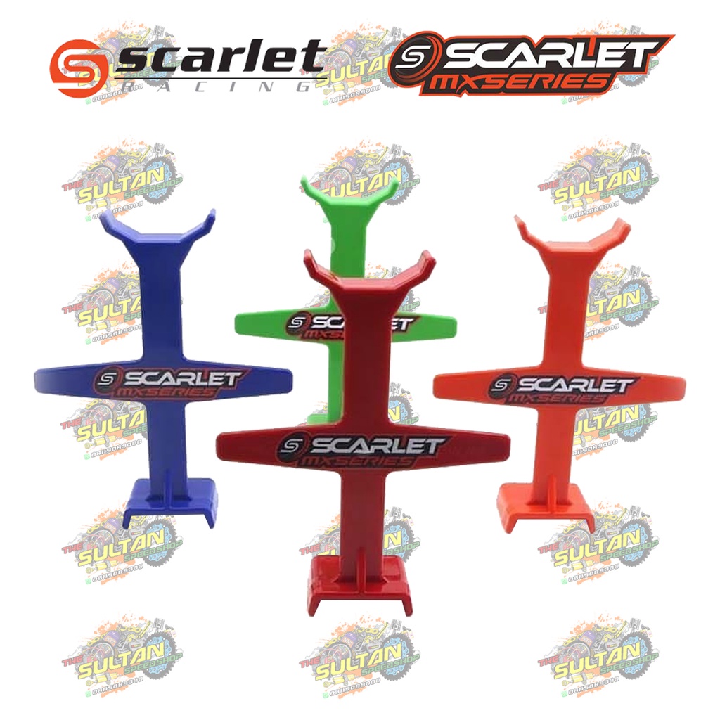 WORK STAND PADDOCK TENGAH STANDAR MOTOR TRAIL DZ - 04 SCARLET RACING