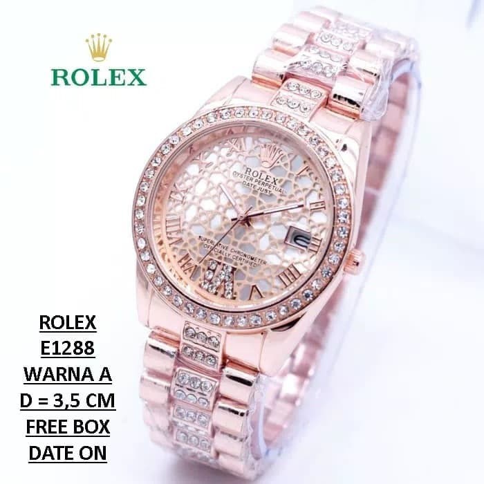 JAM TANGAN WANITA merek ROLEX 1288 Tali Rantai