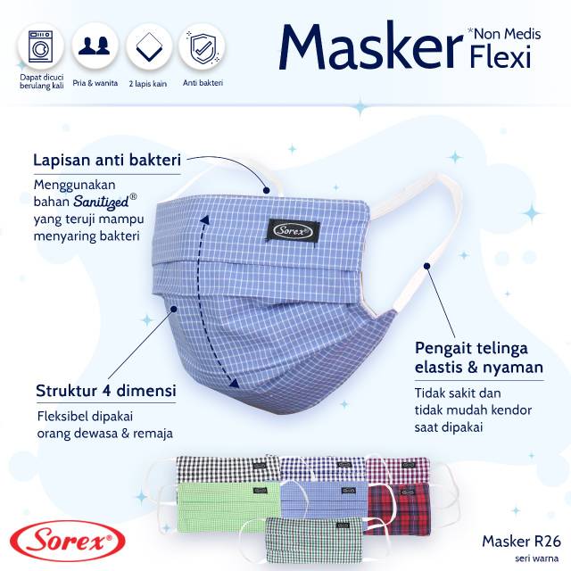 Masker kain non medis sorex R26 flexi