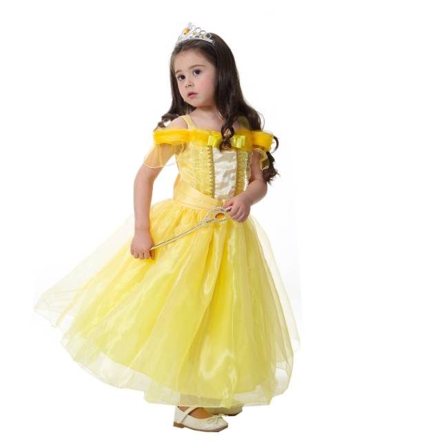 PRINCESS BELLE DRESS / KOSTUM GAUN BAJU PESTA ANAK IMPORT