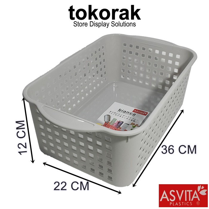 KERANJANG BIANCA BK-184 ASVITA STORAGE BASKET KERANJANG PLASTIK SEGI