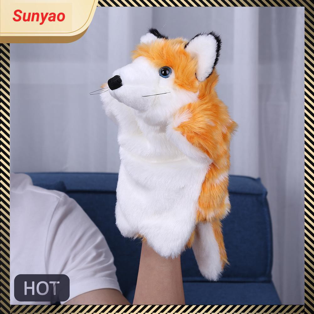 New Style Cute Fox Hand Puppet Baby Kids Children Soft Doll Plush Educational Toys Shopee Indonesia