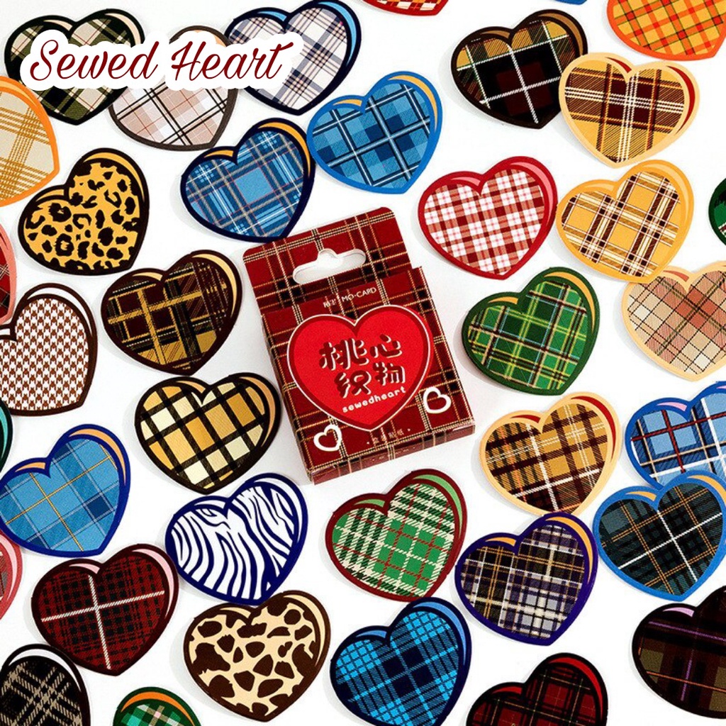 45pcs Aesthetic Stiker Box Lucu Murah Dekorasi Hias Diary/Journal/Scrapbook/DIY-Sewed Heart