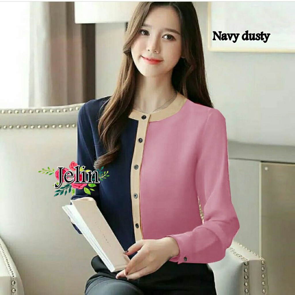 FWG - JELIN BLOUSE / ATASAN KOREA WANITA / BAJU ATASAN WANITA TERBARU / BLOUSE / BAJU