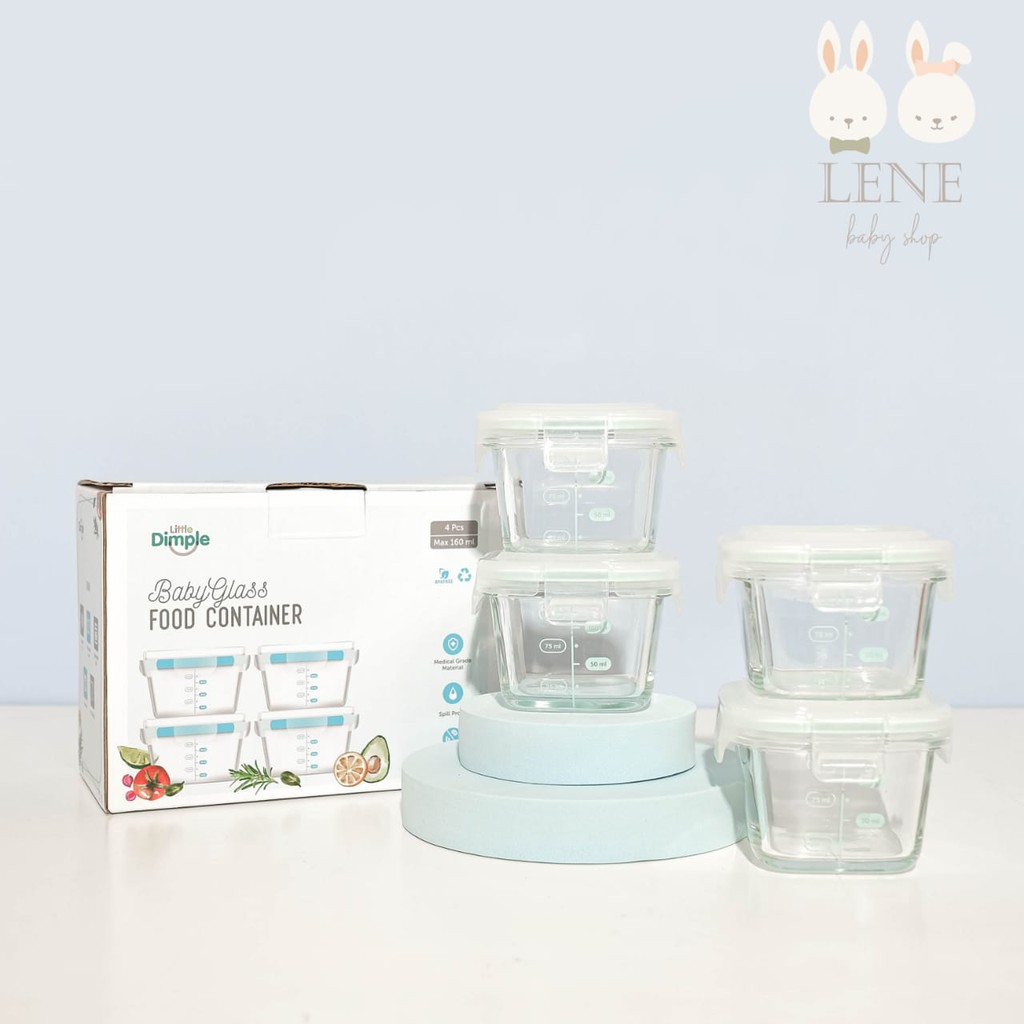 Little Dimple Mini Round Container Square Blue / Round Pink