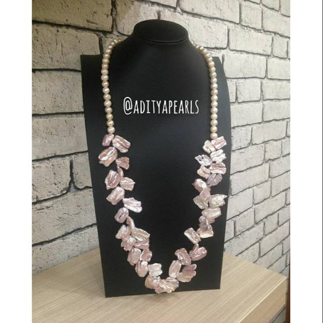 Kalung mutiara tawar keshi