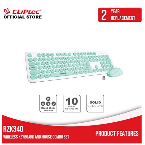 ITSTORE Keyboard Mouse Wireless Cliptec Young Air RZK340 Combo Colour RZK-340 RZK 340 Garansi Resmi 1 Tahun combo