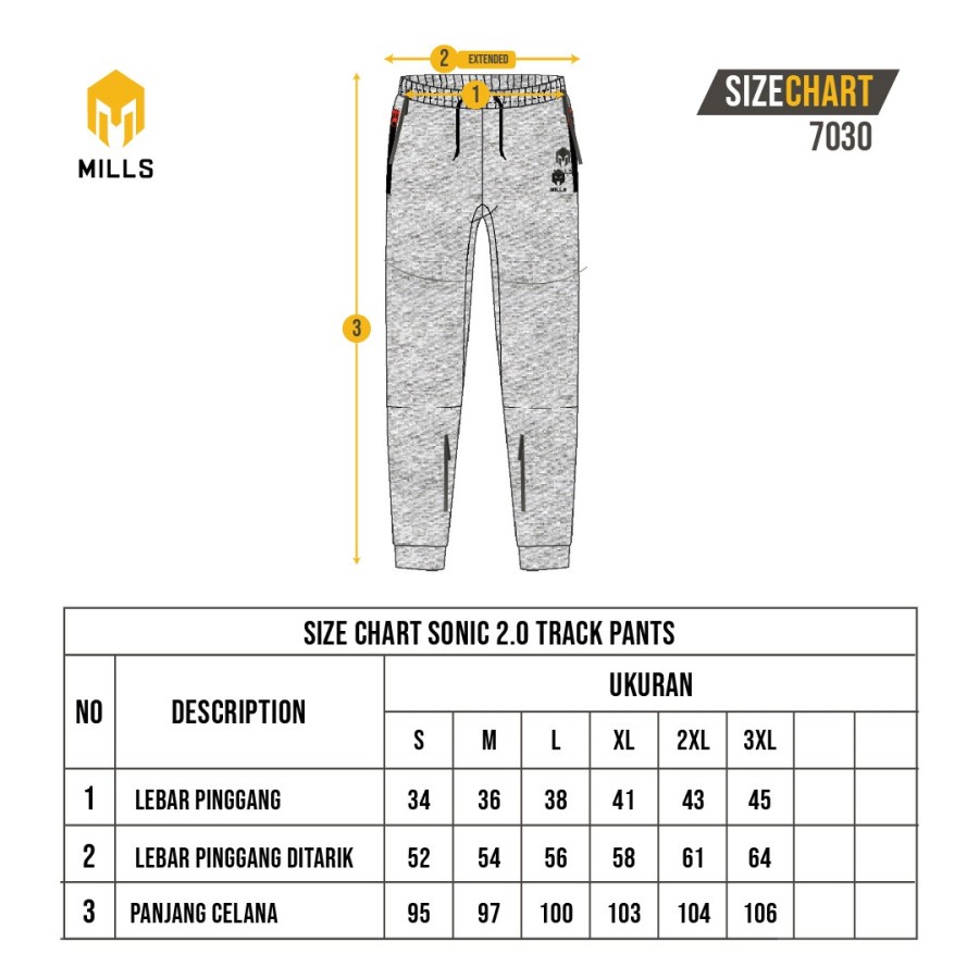 CELANA TRAINING / LONG PANTS MILLS SONIC LONG PANTS 2.0 7030