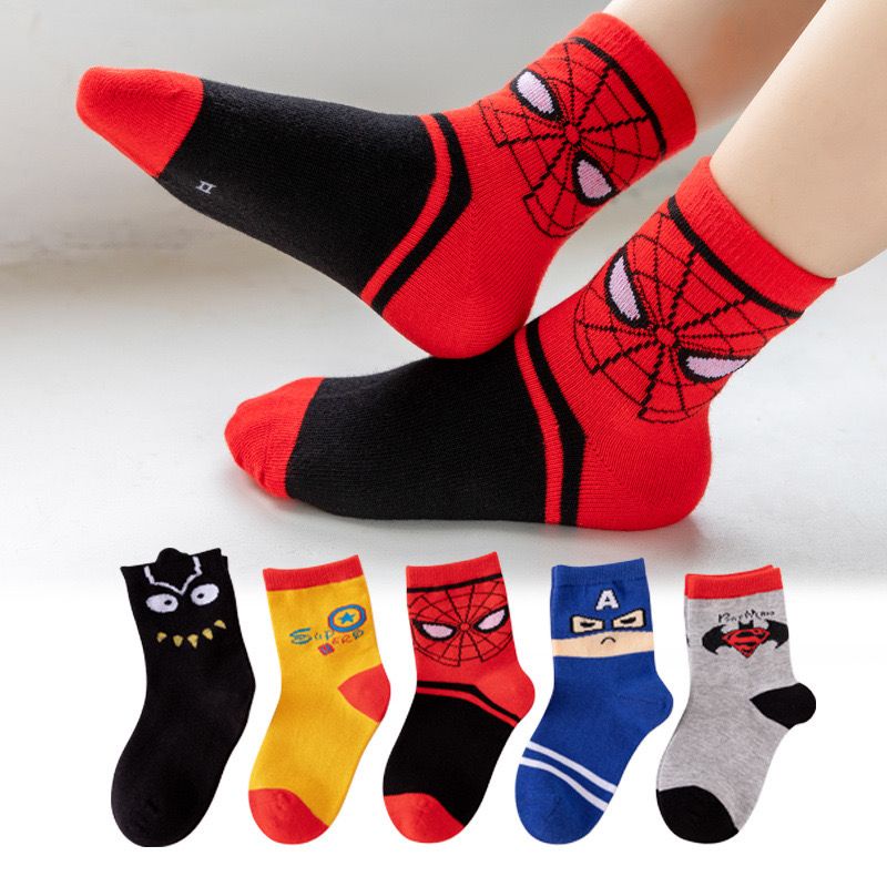 KK-11 [5 SET] KAOS KAKI BAYI ANAK IMPOR SOCKS LUCU KARAKTER AVENGERS