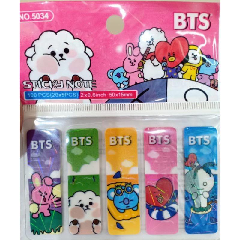 VS BG - ORIGINAL Pembatas Buku Sticky Note Lucu Karakter BTS Fancy 100PCS