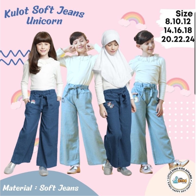 KSHFASHION I KULOT ANAK PEREMPUAN I JEANS ANAK CEWEK LITTLE DINO JUNIOR 6-12 TAHUN