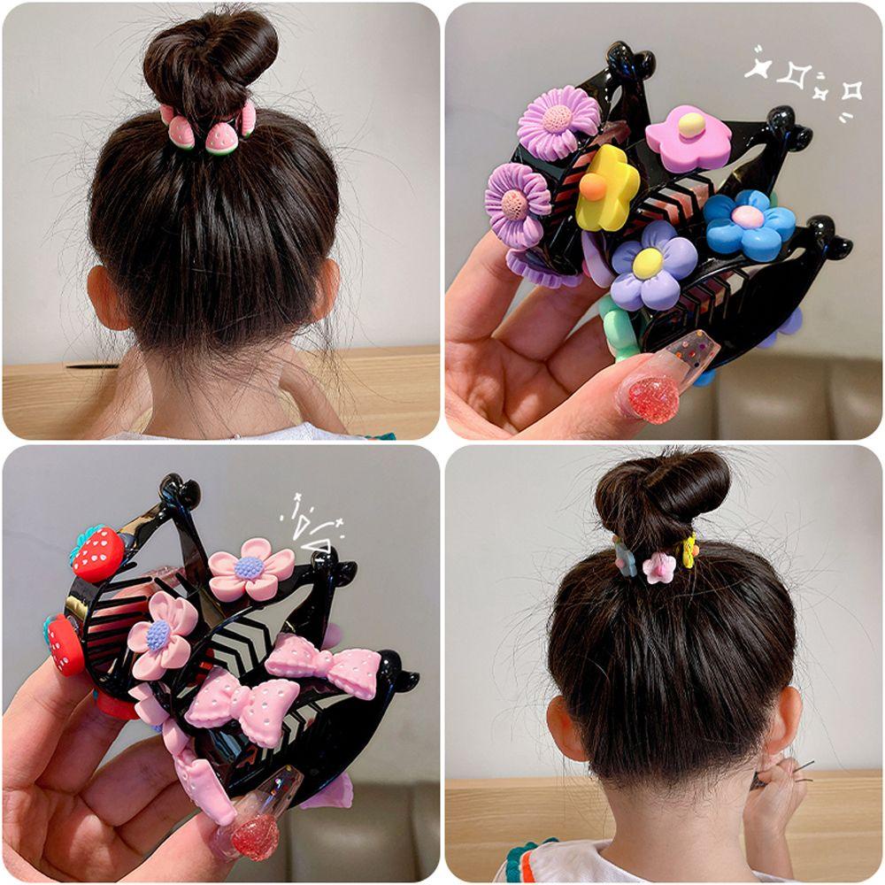 Agustina Anak Jepit Rambut Kawaii Bunga Gadis Rambut Crab Barrette Korea Ponytail Holder Hiasan Kepala Jepit Ikan