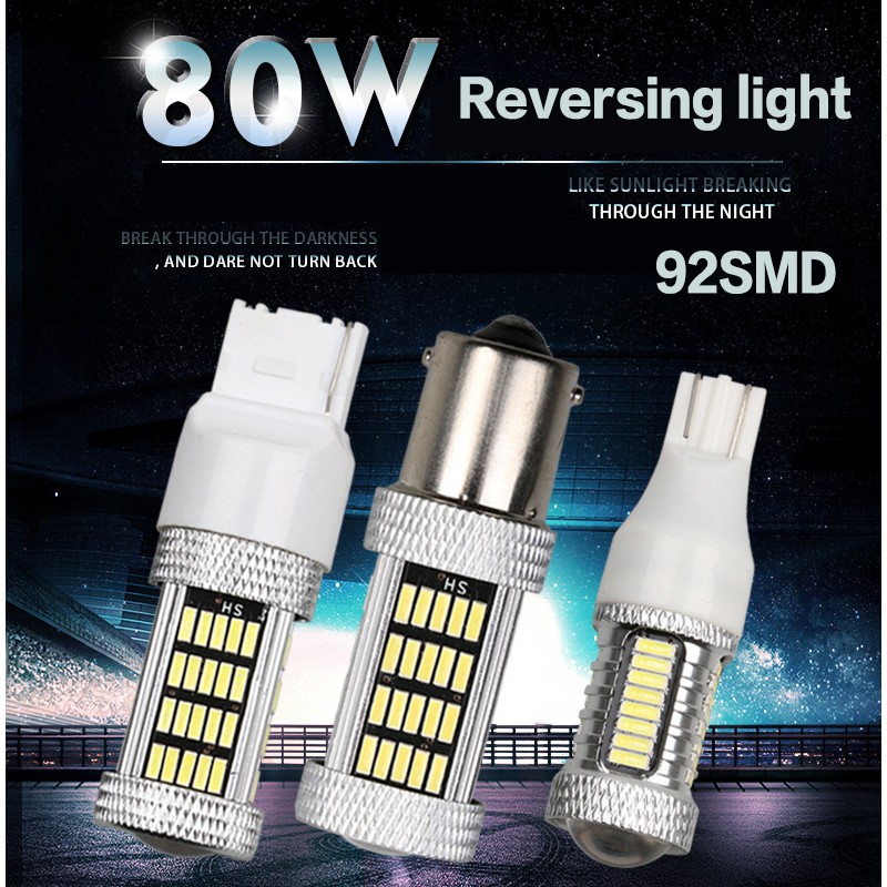 1x【In stock】1157 1156 T20 T15 92SMD Car LED Brake Lamp Decod Fight Lamp Canbus Reversing light