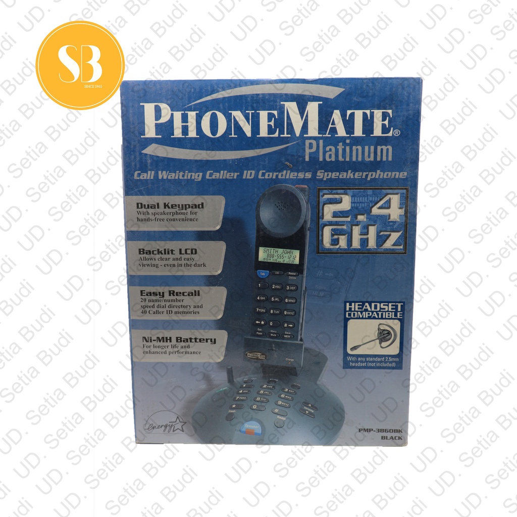 Telepon Wireless Cordless Phonemate Platinum PMP 3860 BK Baru Murah