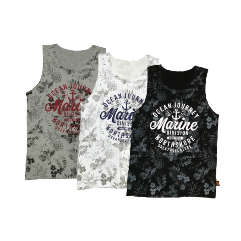 KAOS SINGLET DISTRO MODEL PANTAI TERBARU / Singlet pria murah