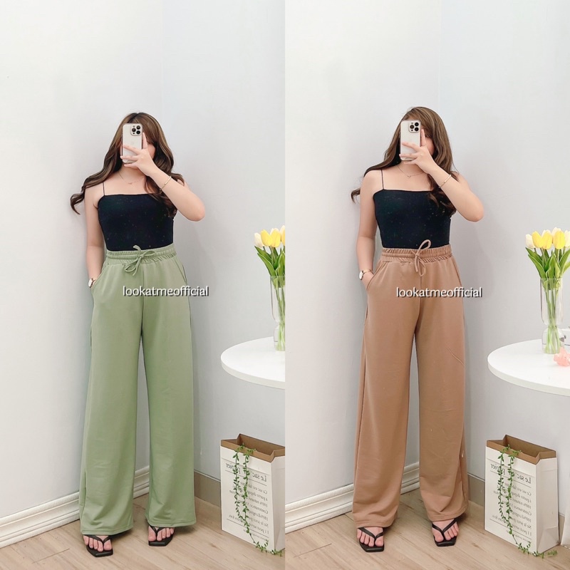 lookatmeofficial • Jolie Pants Cullote - Celana Kulot Babyterry - Celana Highwaist Panjang Kasual