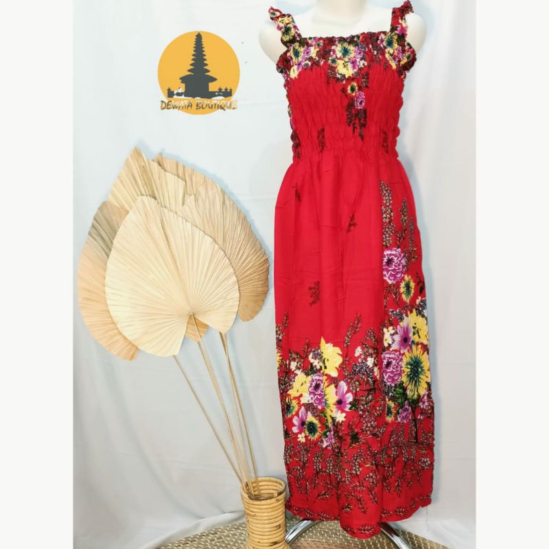 Dress/Daster Kerut Smoke Long Premium Khas Bali