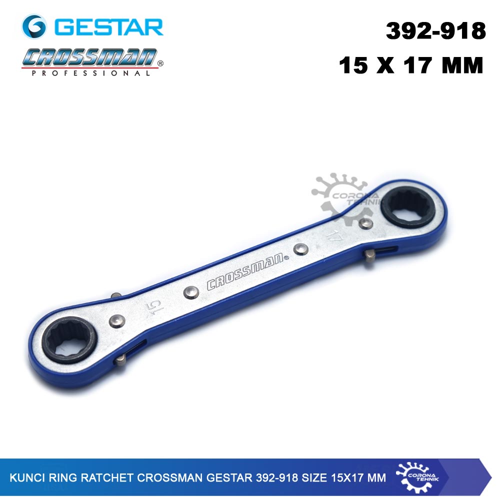 Crossman Gestar - Kunci Ring Ratchet - 392-918 Size 15x17 mm
