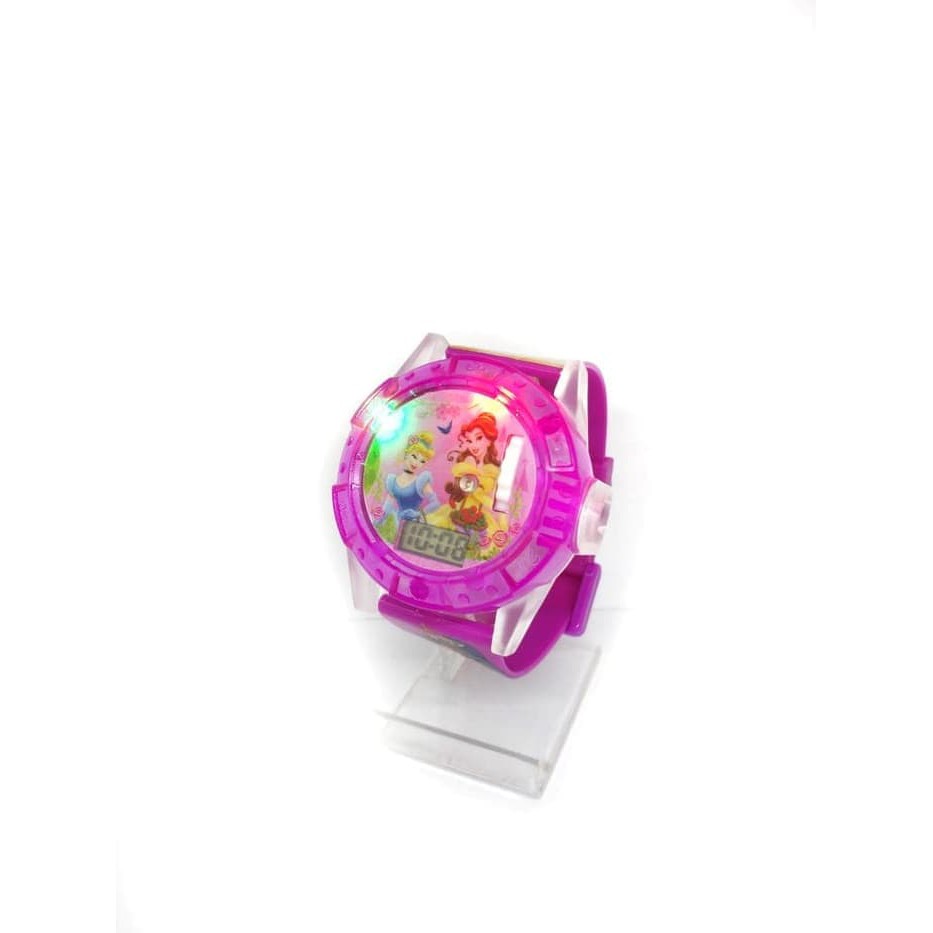 Super Hot! JAM TANGAN ANAK PEREMPUAN PROYEKTOR DISNEY PRINCESS LASER HOLOGRAM Terbatas!