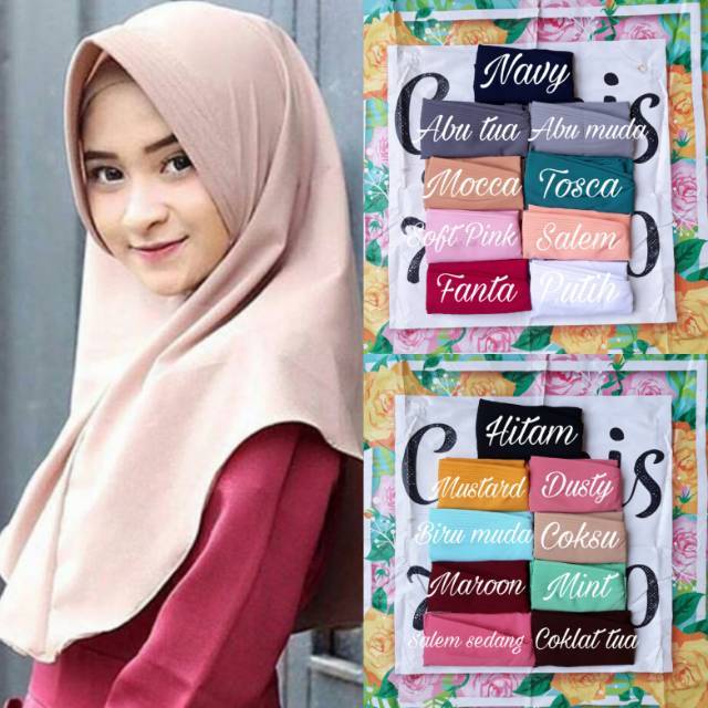 AV - JILBAB PETS KERUDUNG INSTANT BAHAN WOLFIS (GRATIS ONGKIR)