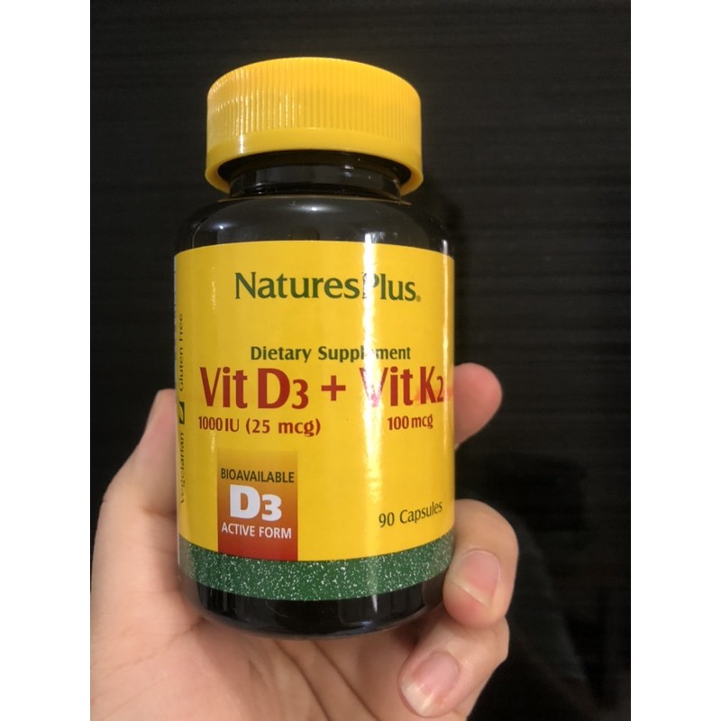 Natures Plus Vitamin D3 + K2 - 90 caps