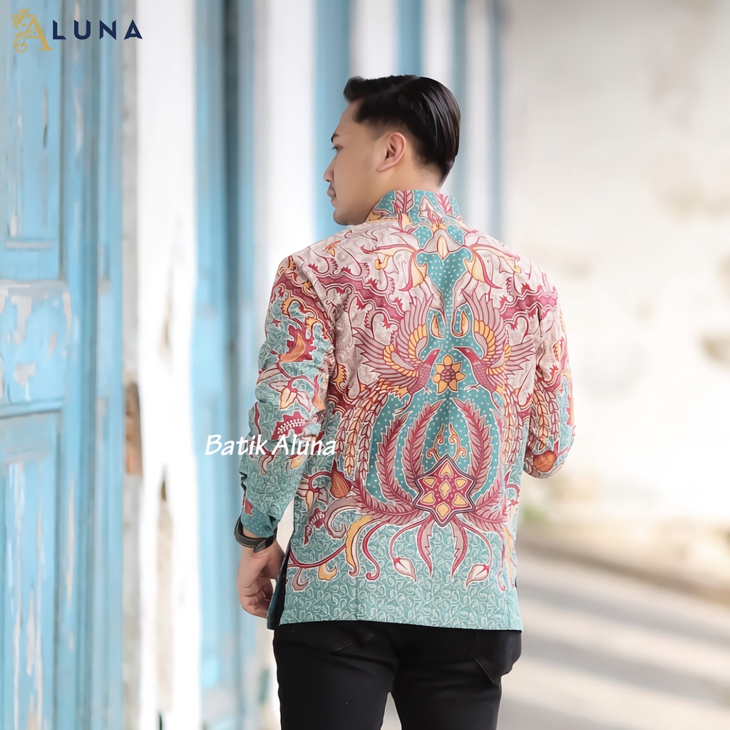 KEMEJA BATIK PRIA PREMIUM LENGAN PANJANG REGULAR BATIK ALUNA PCW 069