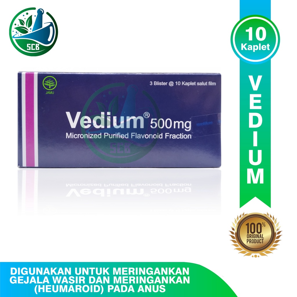 Vedium 500mg Per Strip - Obat Untuk Mengatasi Wasir