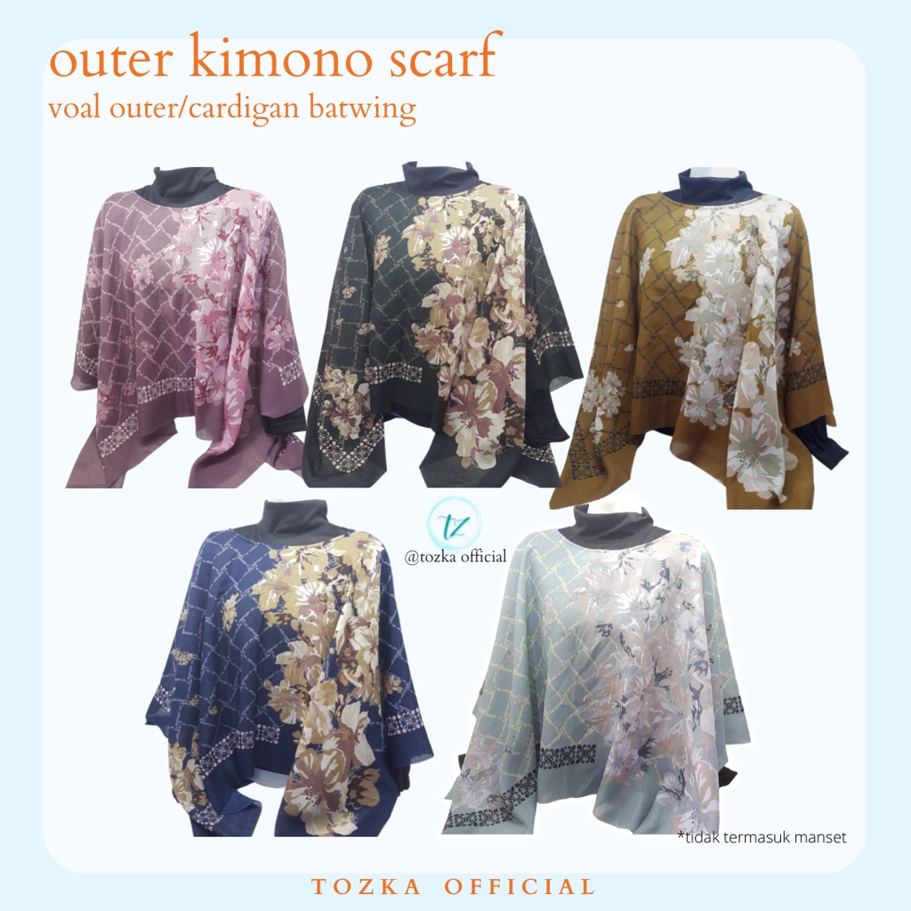 Outer scarf kimono I Kardigan motif lasercut I Outer batwing Tozka