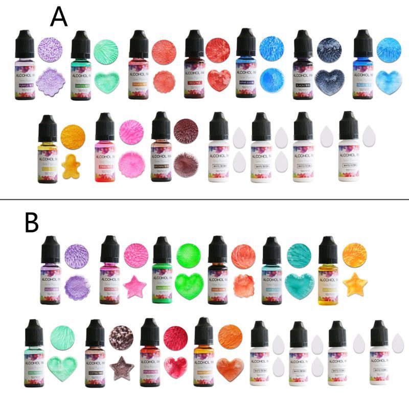 Boom 14color 10ml Alcohol Ink Diffusion Resin Pigment Kit Liquid Colorant Dye Art Diy Shopee Indonesia