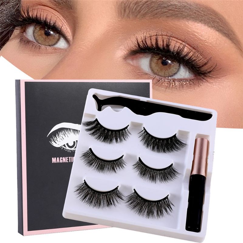 EYELASH MAGNETIC 1 SET LENGKAP BULU MATA MAGNET 3 PSG