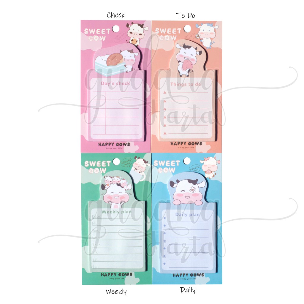 Sticky Notes Sweet Cow Planner Notes Memo Unik Lucu DIY Scrapbook GH 301394