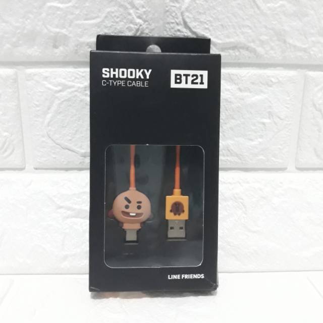 READY STOCK OFFICIAL SHOOKY BT21 USB CABLE TYPE C KABEL ANDROID BONUS PLASTICK OFFICIAL BT21
