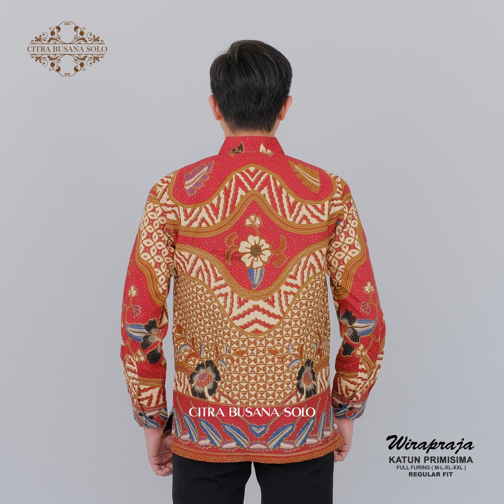 WIRAPRAJA Kemeja Batik Pria Full Furing Bahan Katun Halus Primisima