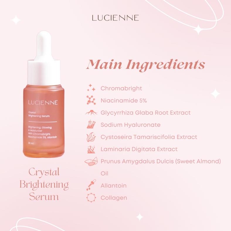 Ready Stock Lucienne Crystal Serum (20Ml) Serum Brightening Bpom