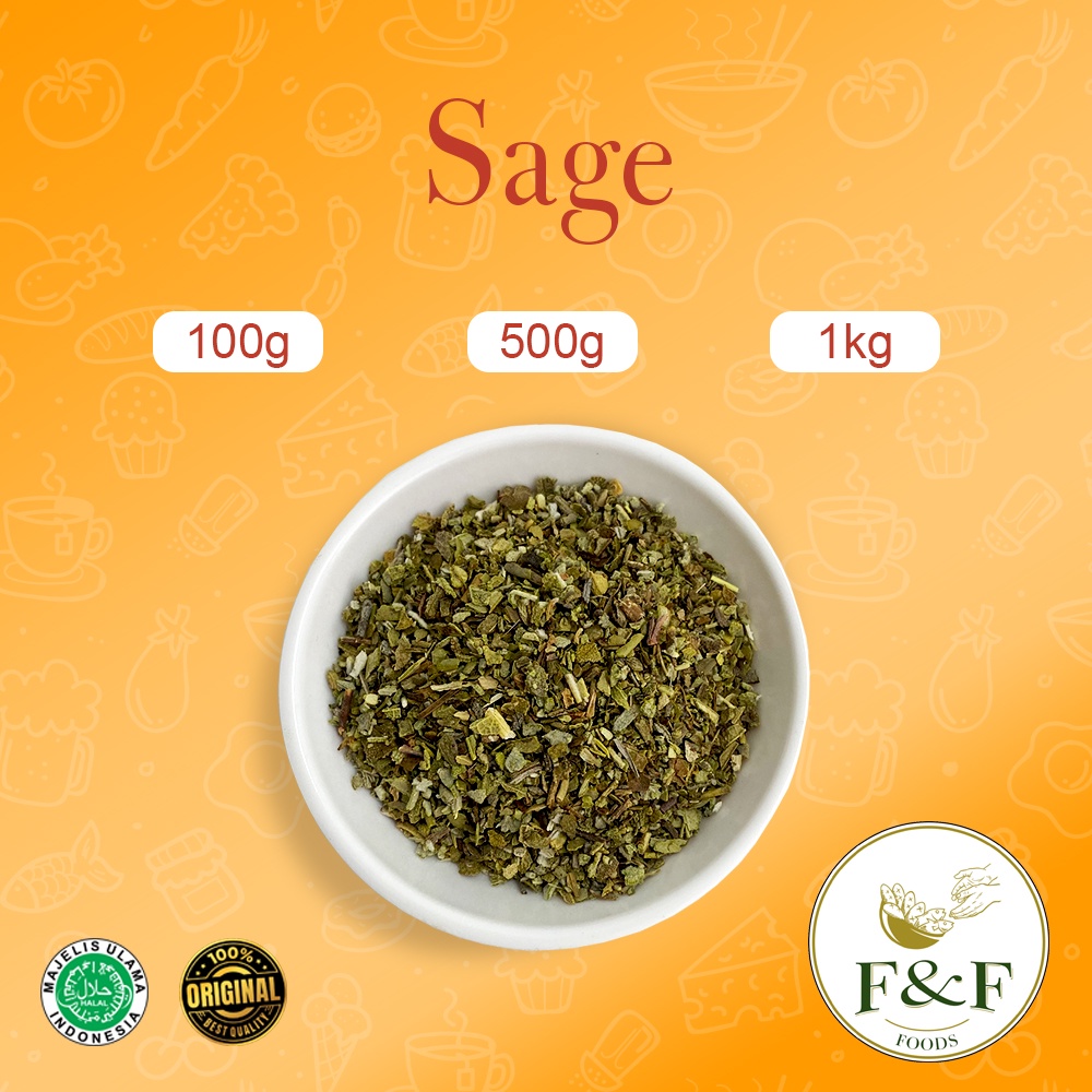 

BUBUK REMPAH MURNI - Dried Sage Leaves / Daun Sage Kering / Daun Sage Kering Tabur