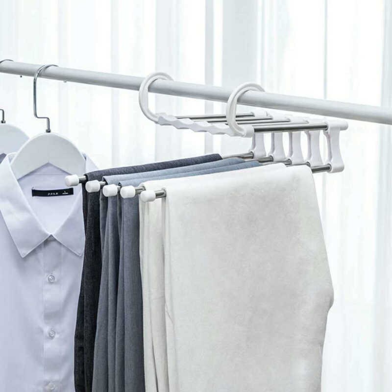 GANTUNGAN 5in1 Hanger Trousers rack Stainless Rak Baju Jilbab Gantungan Syal