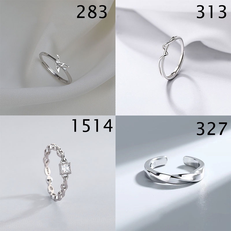 Cincin Silver Wanita Hias Kristal Zircon Adjustable Untuk Pernikahan / Hadiah Ulang Tahun