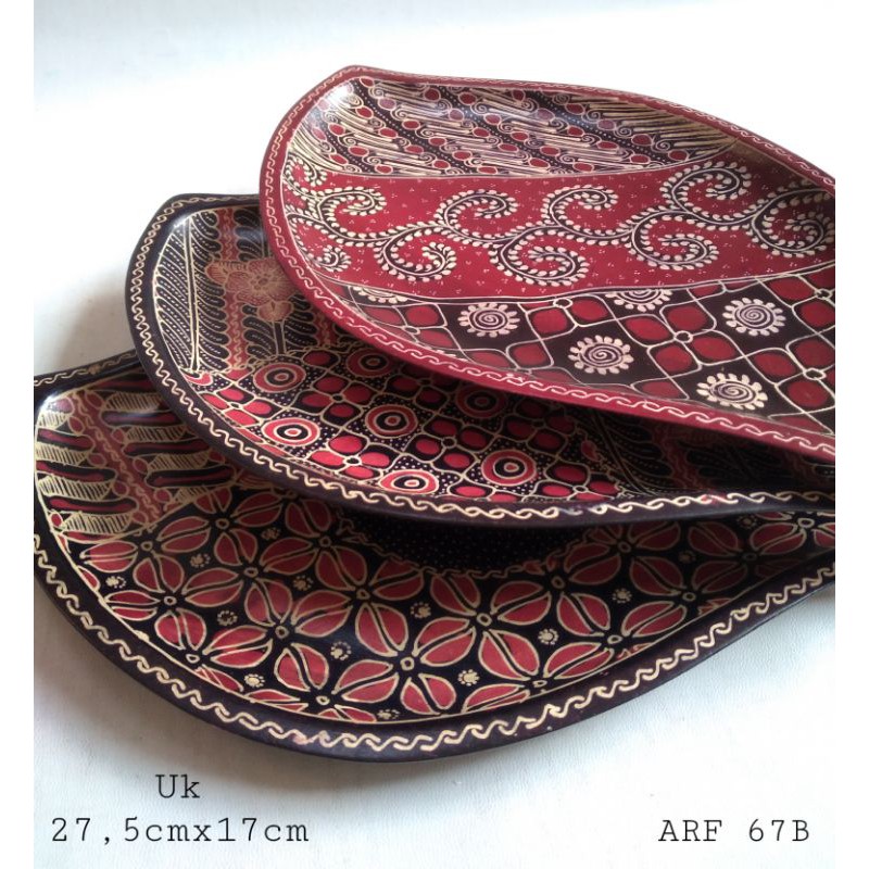 piring batik kayu wadah saji kerajinan kayu alat makan perlengkapan dapur