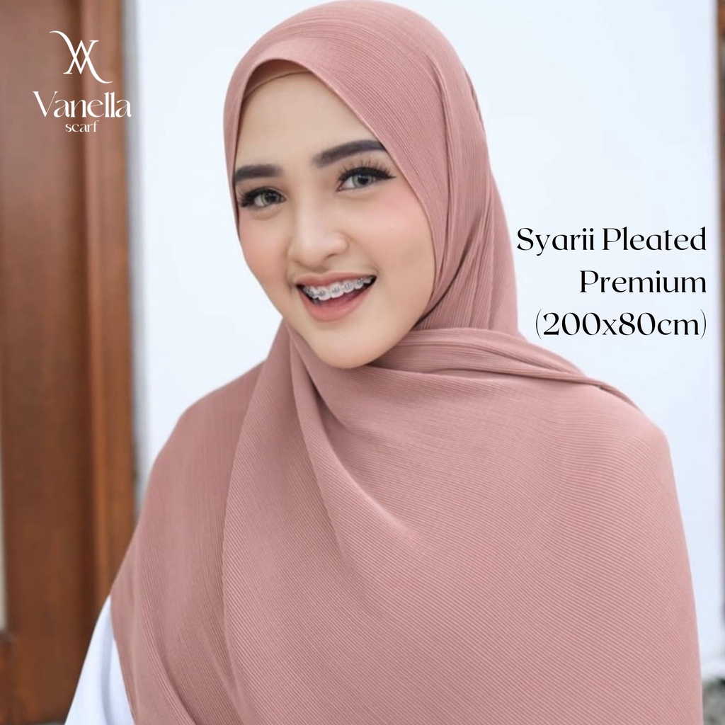 SYARI'I Syari Pleated Shawl Pashmina Plisket JUMBO hijab menutup dada